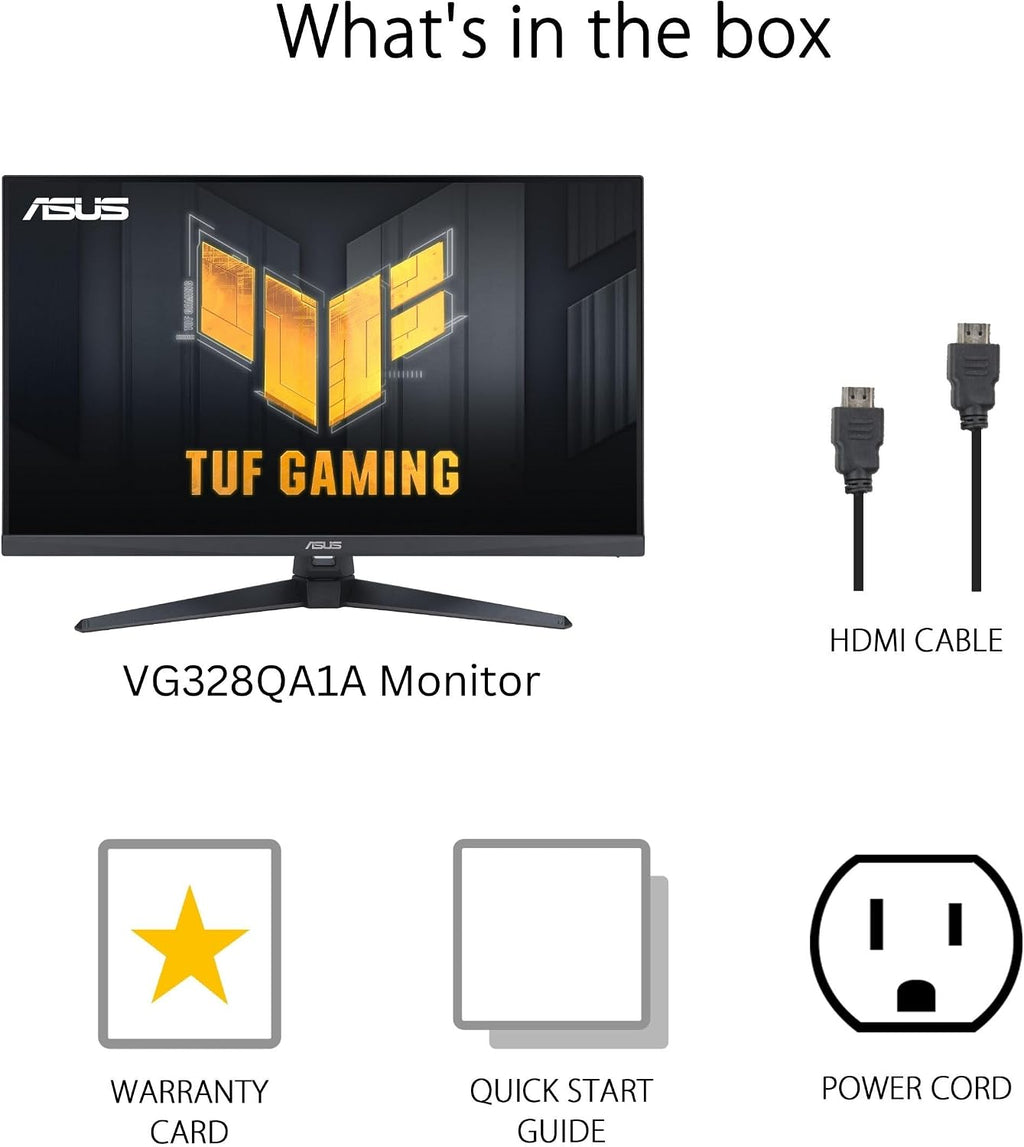 ASUS TUF Gaming 32' (31.5-inch viewable) 1080P Gaming Monitor (VG328QA1A) - Full HD, 170Hz, 1ms, Extreme Low Motion Blur, FreeSync Premium, Eye Care, Shadow Boost, HDMI, Tilt Adjustable