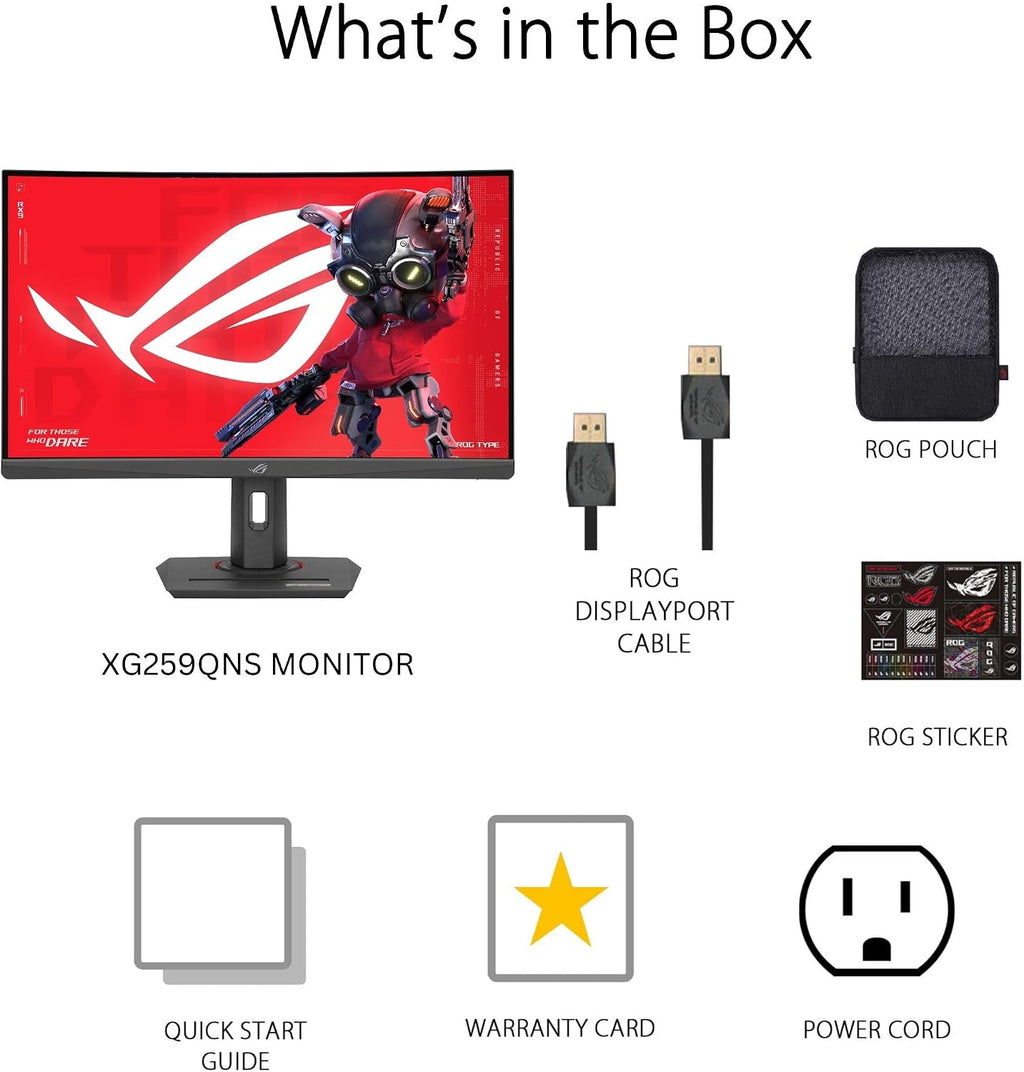 ASUS ROG Strix 25' (24.5' viewable) Esports Gaming Monitor (XG259QNS) - Full HD, 380Hz, 0.3ms, Fast IPS, Extreme Low Motion Blur Sync, FreeSync Premium, DisplayWidget, Ergonomic, 3 yr Warranty