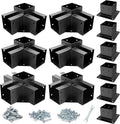 12PCS 3-Way & 4-Way Pergola Brackets, 4'x4' Pergola Kit, Wood Post Base Bracket for Gazebos, Patio Pergolas, Log Cabin, Wooden Beams