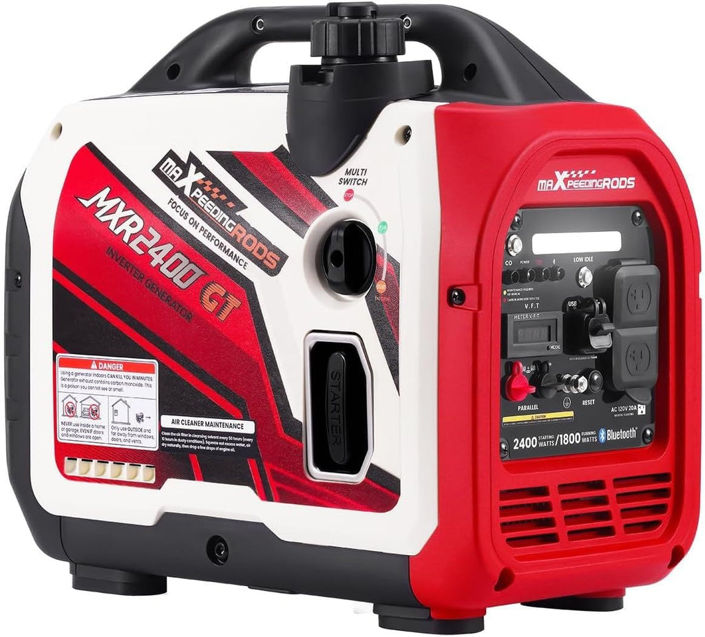 maXpeedingrods 2400 Watt Portable Inverter Generator Gas Powered, Bluetooth® App Remote Data Monitor,Only 33lbs, Compact and Lightweight for Outdoor Camping, Home Use