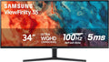 Samsung 34' ViewFinity S50GC Series Ultrawide QHD Monitor, 100Hz, 5ms, HDR10, AMD FreeSync, Ultrawide Screen, Eye Care, Thin Bezels, PIP, PBP, LS34C50DGANXZA, 2023, Black
