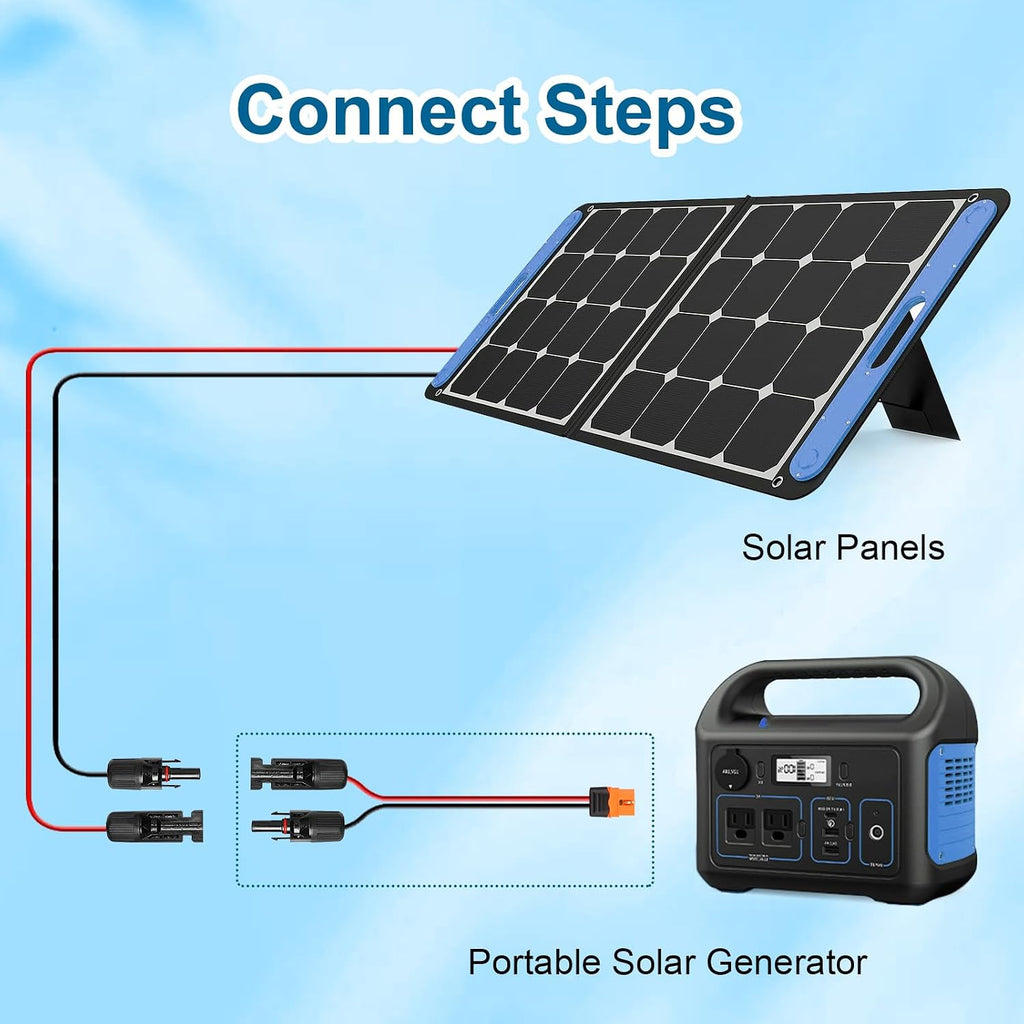 MOOKEERF Solar to XT60i Cable - 100FT Solar Panel Adapter Connector XT60i-F Extension for Portable Power Station