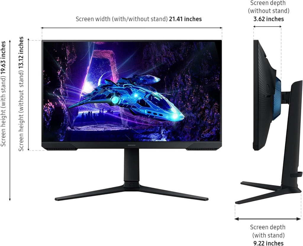 Samsung 24-Inch Monitor |Odyssey Gaming Series | FHD 1ms 180Hz | AMD FreeSync | Eye Saver Mode | Adjustable Stand | Black Equalizer | Virtual Aim Point | Flicker-Free