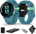 Garmin Bounce 2, Kids Smartwatch with Calling, Messaging and Location Tracking Features, Turquoise Bundle with USB Wall Charger + More