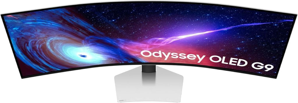 Samsung 49' Odyssey G93SC Series Curved Gaming Monitor, QD-OLED, 240Hz, 0.03ms, DQHD, G-Sync Compatible, FreeSync Premium Pro, Adjustable Stand