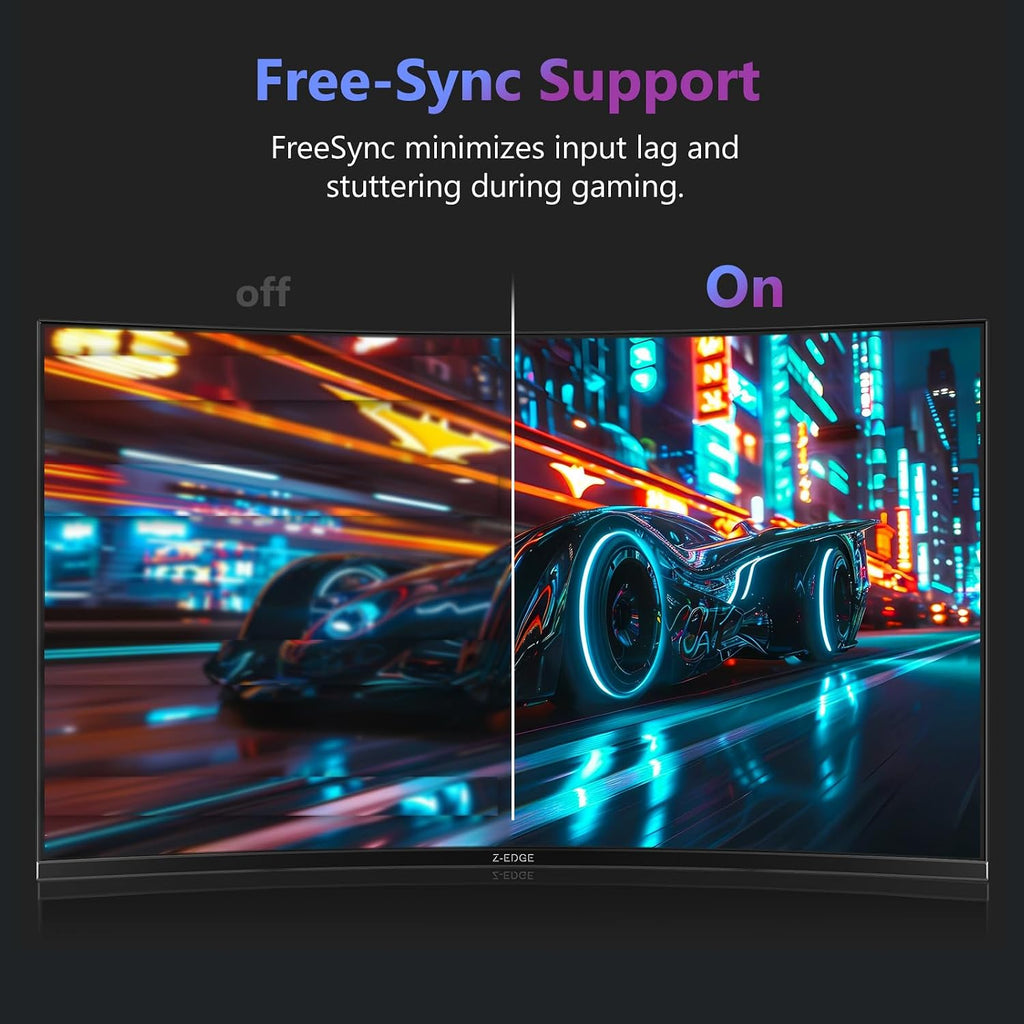 Z-Edge 27 inch Curved Gaming Monitor, FHD 1080P 180Hz 165Hz 144Hz Curved 1500R PC Monitor, MPRT 1ms, FreeSync, Low Blue Light, 350nits,16.7M Colors, UG27 Frameless Bezel, 1X DP and 1X HDMI