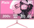 Pixio PX248 Wave Pink 24 inch 200Hz Refresh Rate FHD 1080p Resolution Fast IPS Panel 1ms GTG Response Time Built-in Speakers Gaming Monitor with Adaptive Sync