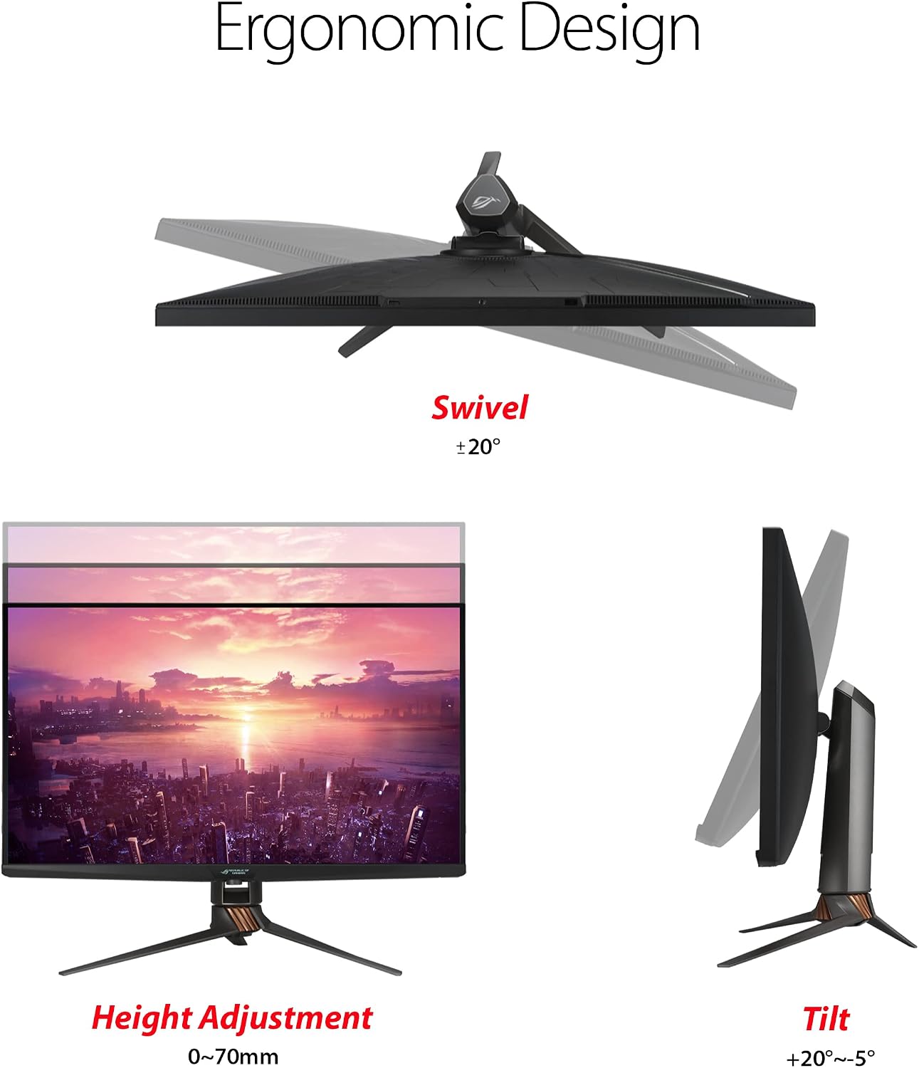 ASUS ROG Swift 32' 4K HDR 144Hz DSC Gaming Monitor (PG32UQX) - UHD (3840 x 2160), Mini-LED IPS, G-SYNC Ultimate, Local dimming, Quantum Dot Technology, DisplayHDR 1400, Eye Care, DisplayPort, HDMI