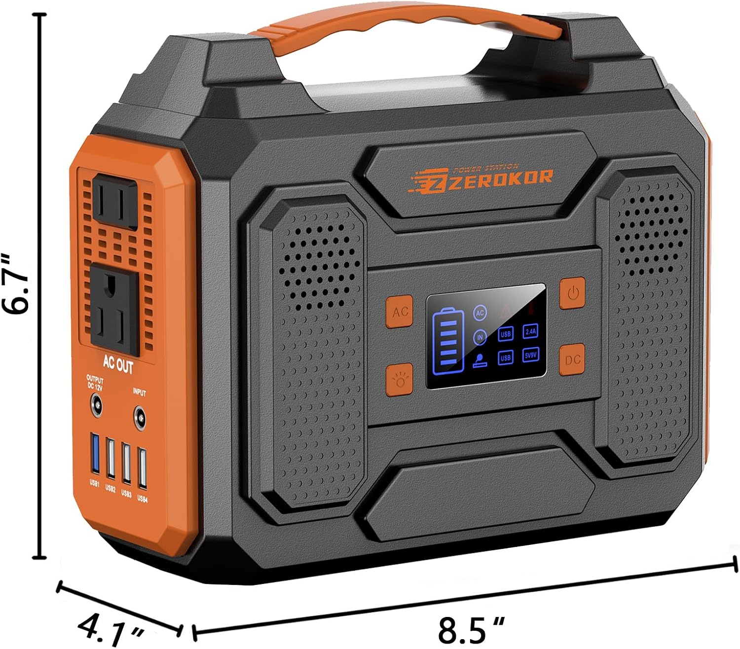 Portable Power Station 300W Solar Generator 280Wh(without Solar Panel), 110V Portable Power Bank with AC Outlet Pure Sine Wave, DC, USB QC3.0, External Battery Power Pack for Camping RV Outdoor Use