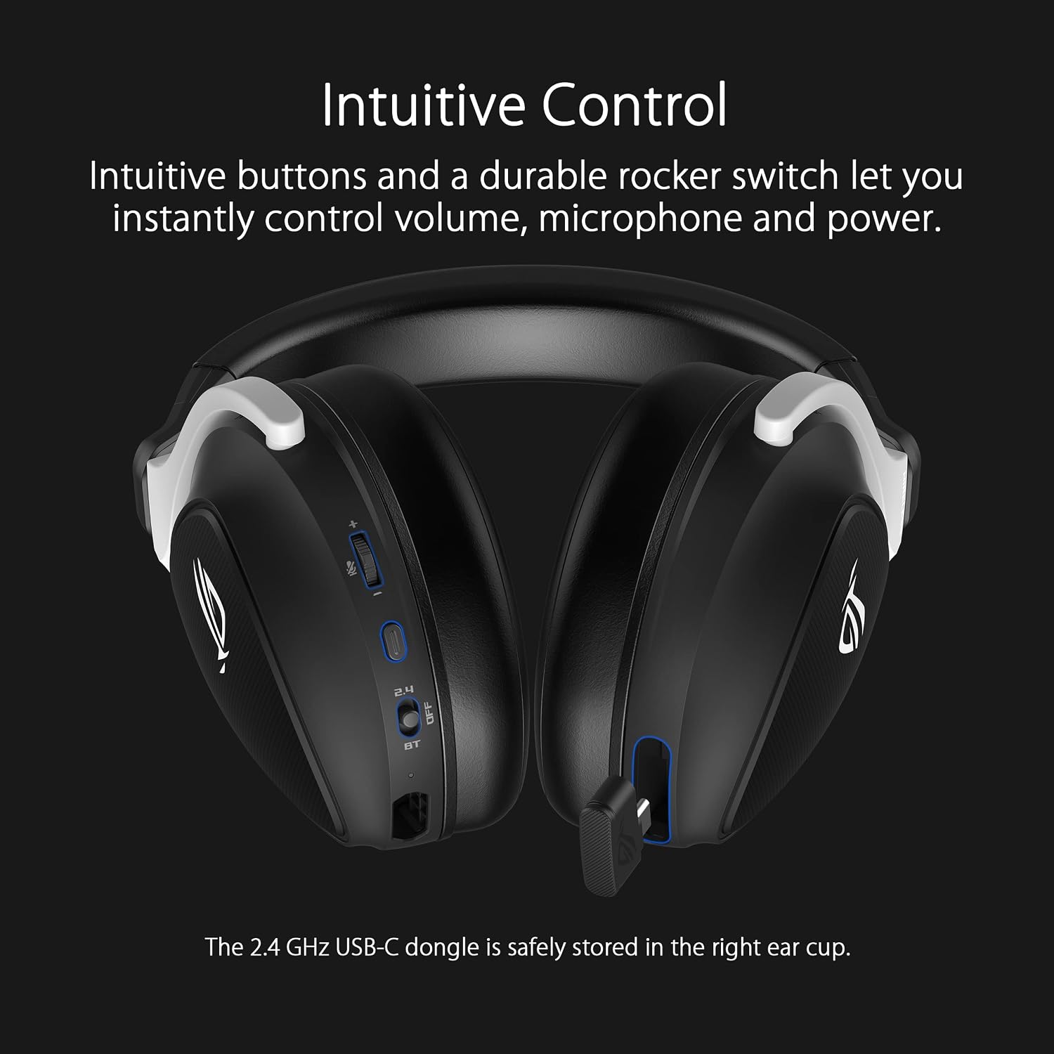 ASUS ROG Delta S Wireless Gaming Headset, Black, 50mm Drivers, AI Beamforming Mic, Low-Latency Bluetooth, USB-C, 3 Hours of Use, IPX4 Water Resistance