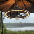 20' Outdoor Ceiling Fan, IP65 Waterproof Gazebo Fan with Light, Remote Control，6 Speeds，3CCT, Plug in Caged Ceiling Fan with Hanging Hook for Patio, Porch, Canopy