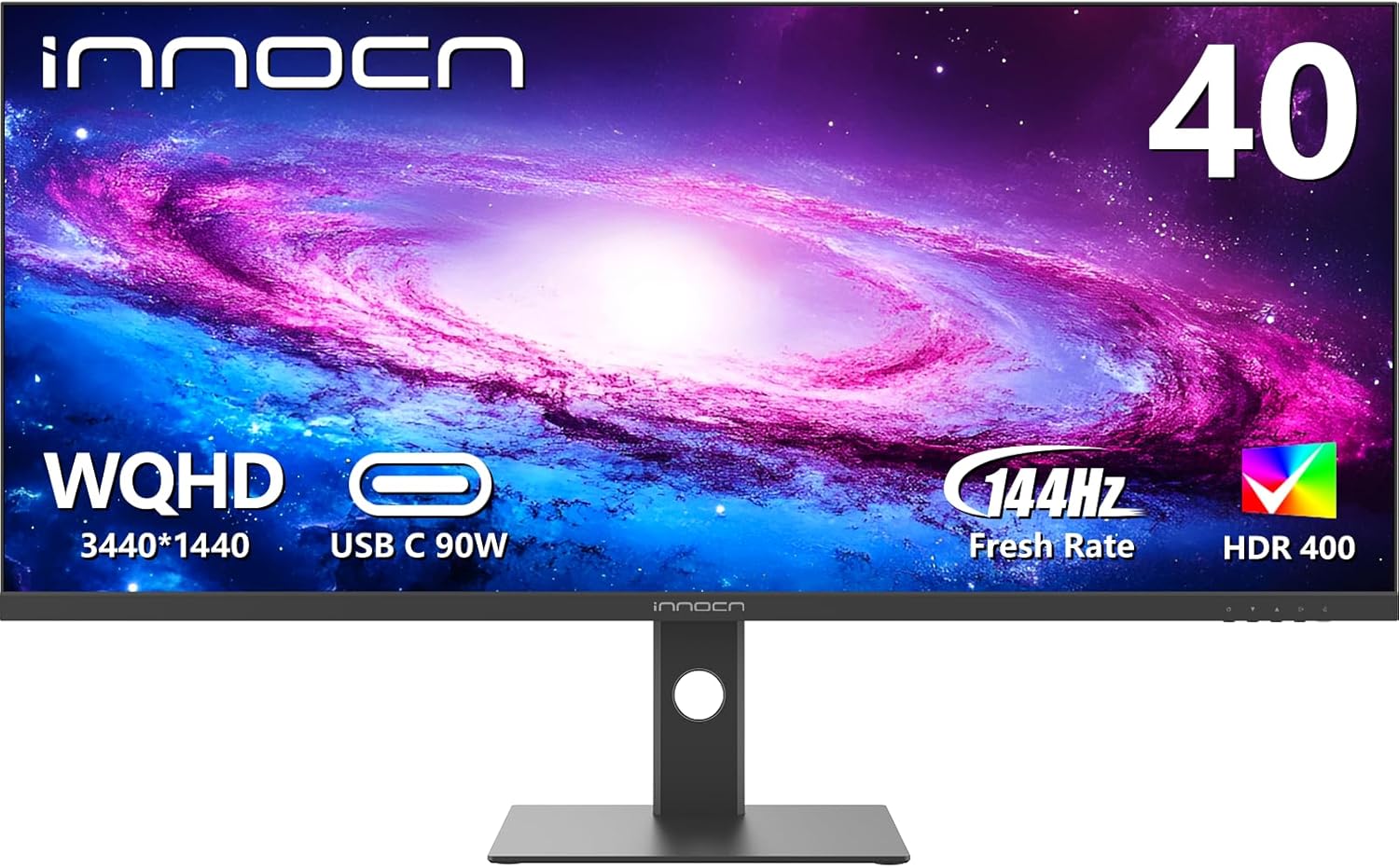 INNOCN 40C1R Ultrawide Monitor 40' WQHD 3440 x 1440p 144Hz FreeSync Premium HDR400 21:9 Computer Display 95% DCI-P3 500Nits IPS USB Type-C HDMI Tilt/Height Adjustable, Mountable