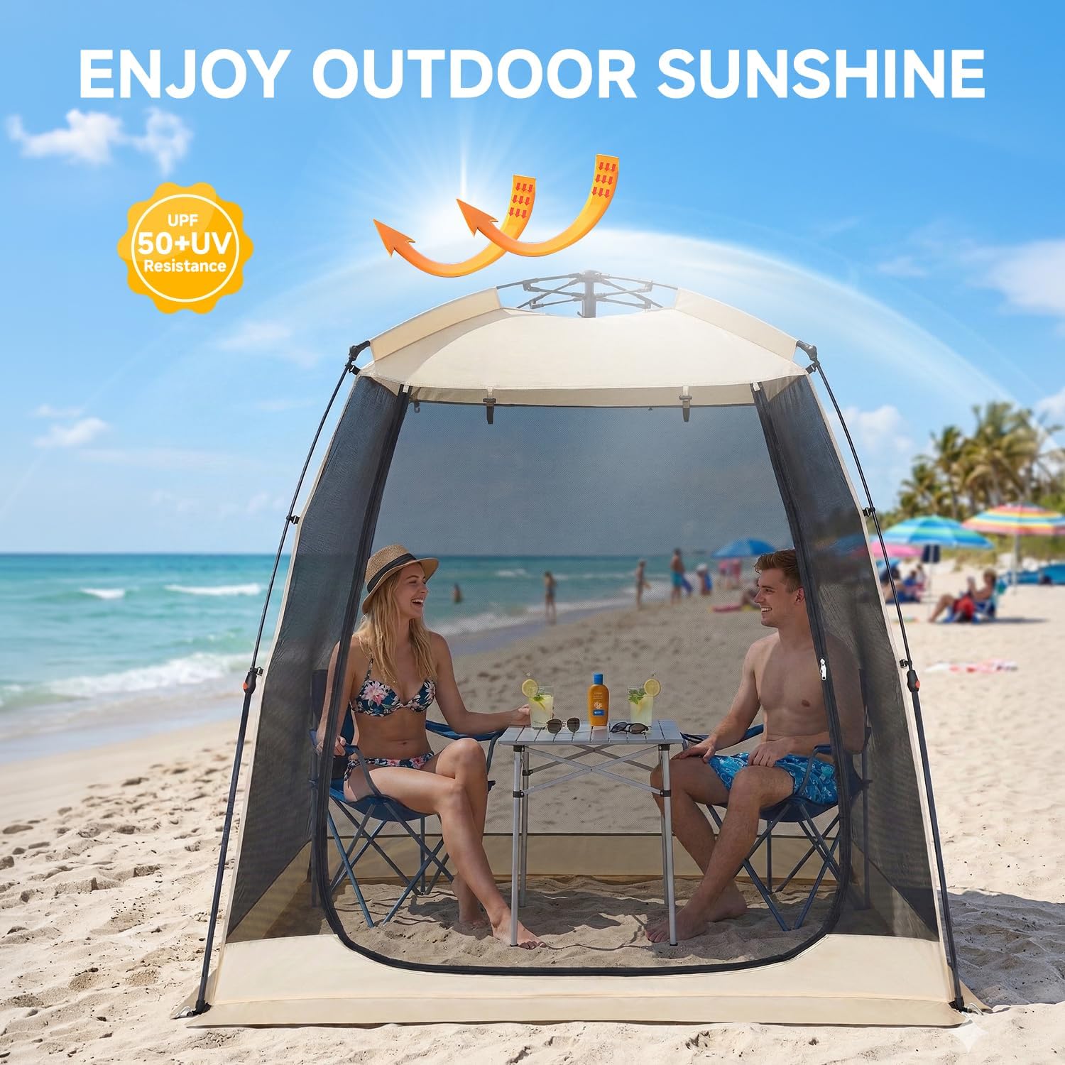 Alvantor® Screen House Gazebo, Pop Up Screen Tent, Instant Screen Room with Carry Bag, Outdoor Mosquito Tent Camping, Sun Shade Shelter for Patio, Garden, Backyard, Deck