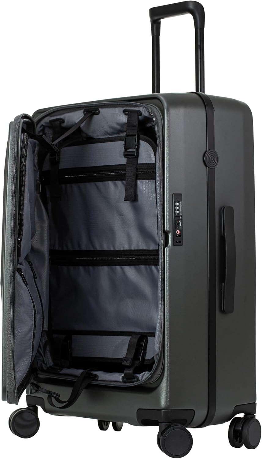 Acer Predator Street-Style Luggage 25-Inch Luggage Bag | Silent Dual-Row Wheels | Front-Opening Design | Large Storage Compartments | TSA Approved Lock | Matte Gray