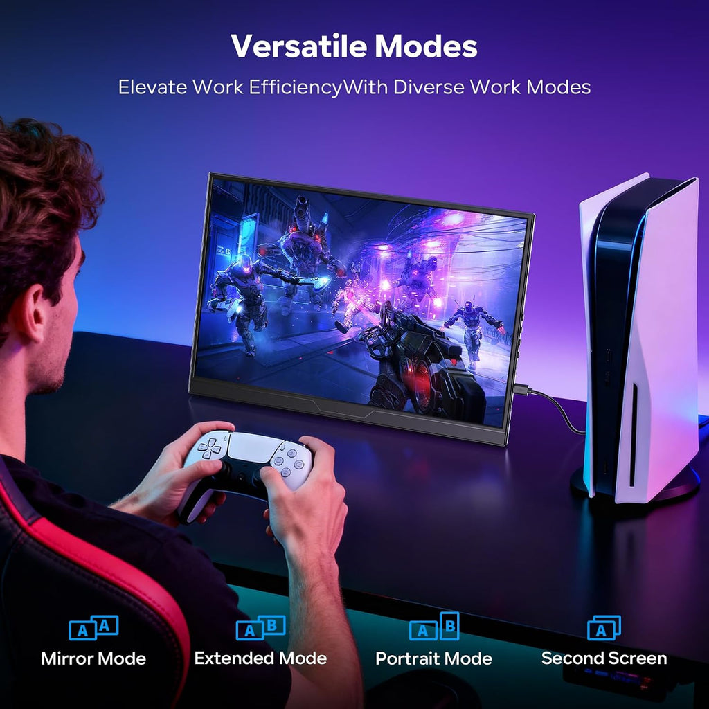 Dopesplay 120Hz Portable Gaming Monitor 16' 1200P FHD 100% sRGB Portable Display with Adjustable Stand, USB-C & HDMI External Monitor & Travel Screen for Laptop Mac PC Phone Xbox PS5 Switch