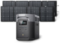 EF ECOFLOW Solar Generator DELTA 2 Max 2048Wh with 2x220W Solar Panel, LFP Battery Portable Power Station, Up to 3400W AC Output, AC + Solar Fast Dual Charging Full Charge in 1 Hr For Camping RV