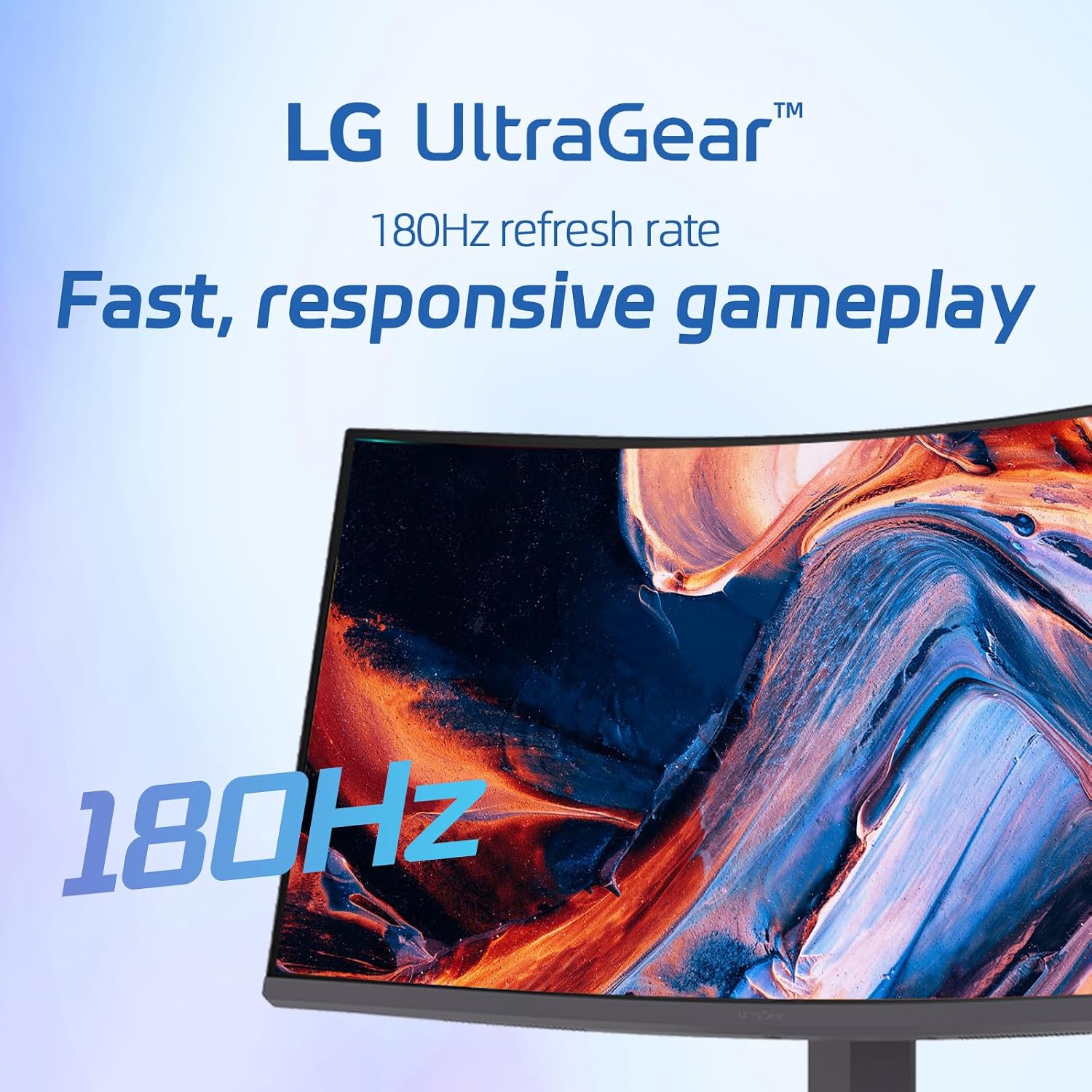 LG 32' Curved Monitor, QHD 1440p VA Panel, 180Hz, 1ms GtG, 1000R Deep Curvature, AMD FreeSync Compatible, HDR10, sRGB 99% Color, HDMI x2, DisplayPort x1, Height Tilt Swivel Adjustable Stand