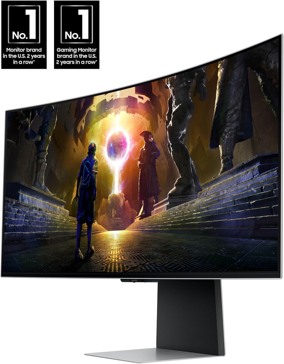 Samsung 34' Odyssey OLED G8 (G85SD) Ultra-QWHD QD-OLED G-Sync Compatible Curved Gaming Monitor, 175Hz, 0.03ms, Glare-Free Display, AMD FreeSync Premium Pro, 3 Yr Warranty,LS34DG856SNXZA,2024
