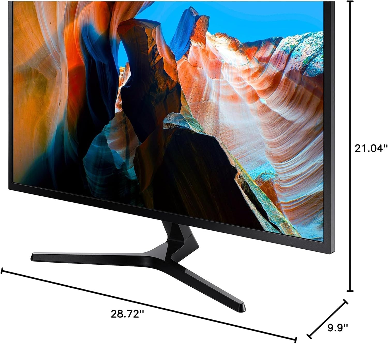 SAMSUNG 32-Inch ViewFinity UJ590 UHD Monitor, 4K (3840x2160) Display, 60Hz, 4ms, HDMI/Display Port, AMD FreeSync, Eye Saver/Flicker Free Mode, Dark Gray/Blue, with MTC HDMI Cable