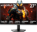 KOORUI 27 inch QHD Gaming Monitor 260hz/240hz, 1440p,HDR400,Fast IPS,2560X1440, 1ms, VESA Mountable, Adaptive Sync, HDMI & DP, 120% sRGB, Eye-Cared, G2721X