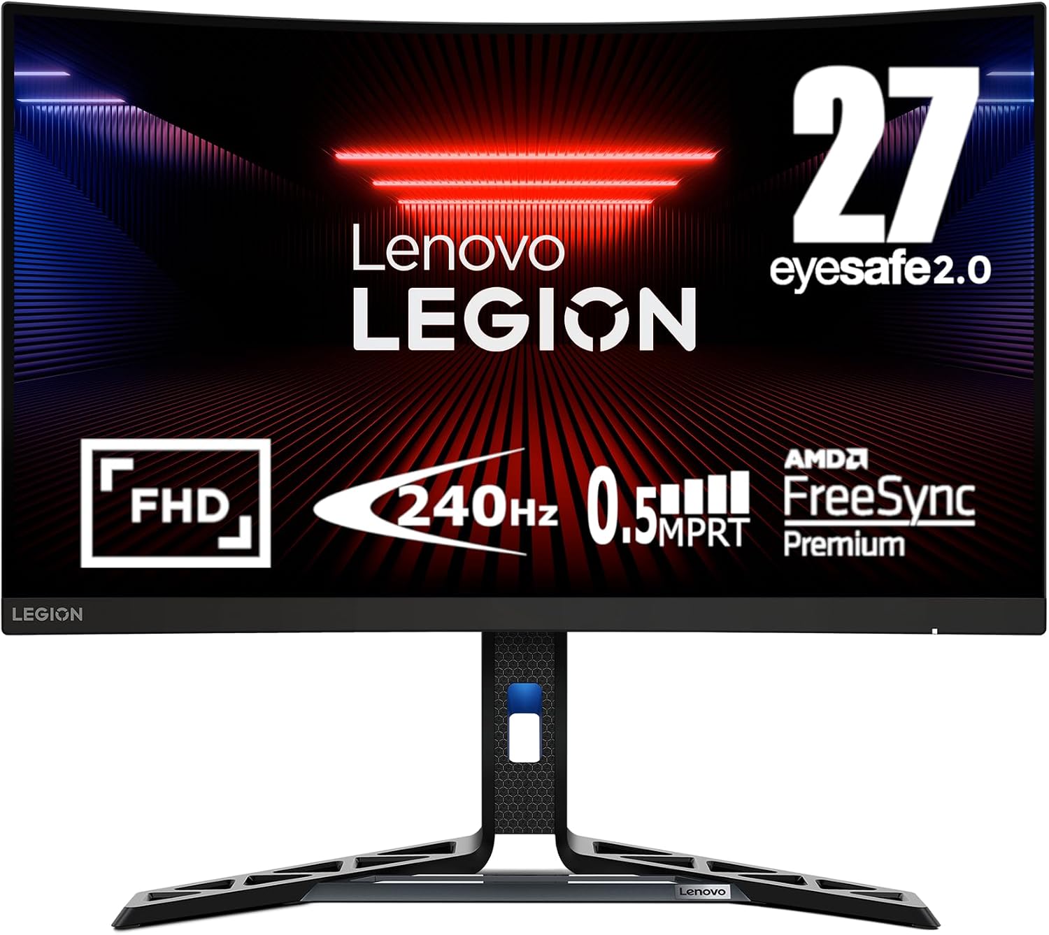 Lenovo Legion R27fc-30 Gaming Monitor, 27' FHD Curved, 280Hz, 0.5ms MPRT, AMD FreeSync, VESA Adaptive Sync, Lift/Tilt/Pivot/Swivel Stand, HDMI 2.1 and DisplayPort 1.4, 350 nits, Raven Black