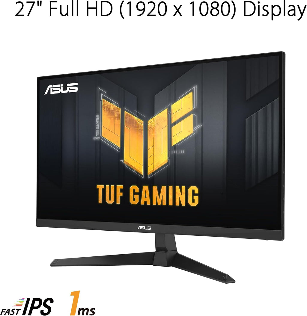 ASUS TUF Gaming 27' 1080P Monitor (VG279Q3A) – Full HD, 180Hz, 1ms, Fast IPS, Extreme Low Motion Blur Sync, FreeSync Premium, G-SYNC Compatible, Variable Overdrive, 99% sRGB, DisplayPort, HDMI