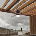 EKIZNSN 42' Waterproof Outdoor Ceiling Fan for Gazebo with Hook - Damp Rated Hanging Fan with Light