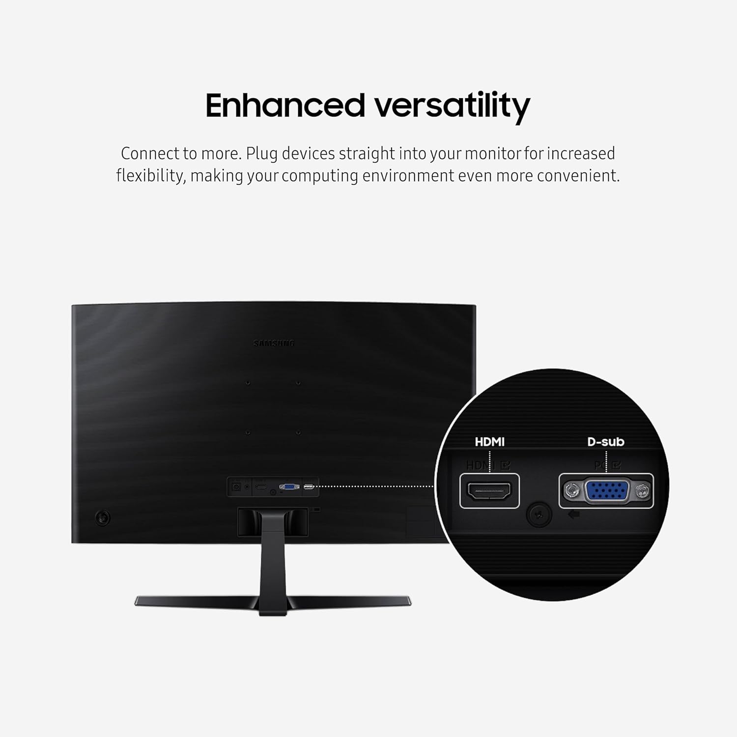 Samsung 24' Essential S3 (S36GD) Series FHD 1800R Curved Computer Monitor, 100Hz, Game Mode, Advanced Eye Comfort, HDMI and D-sub Ports, LS24D366GANXZA