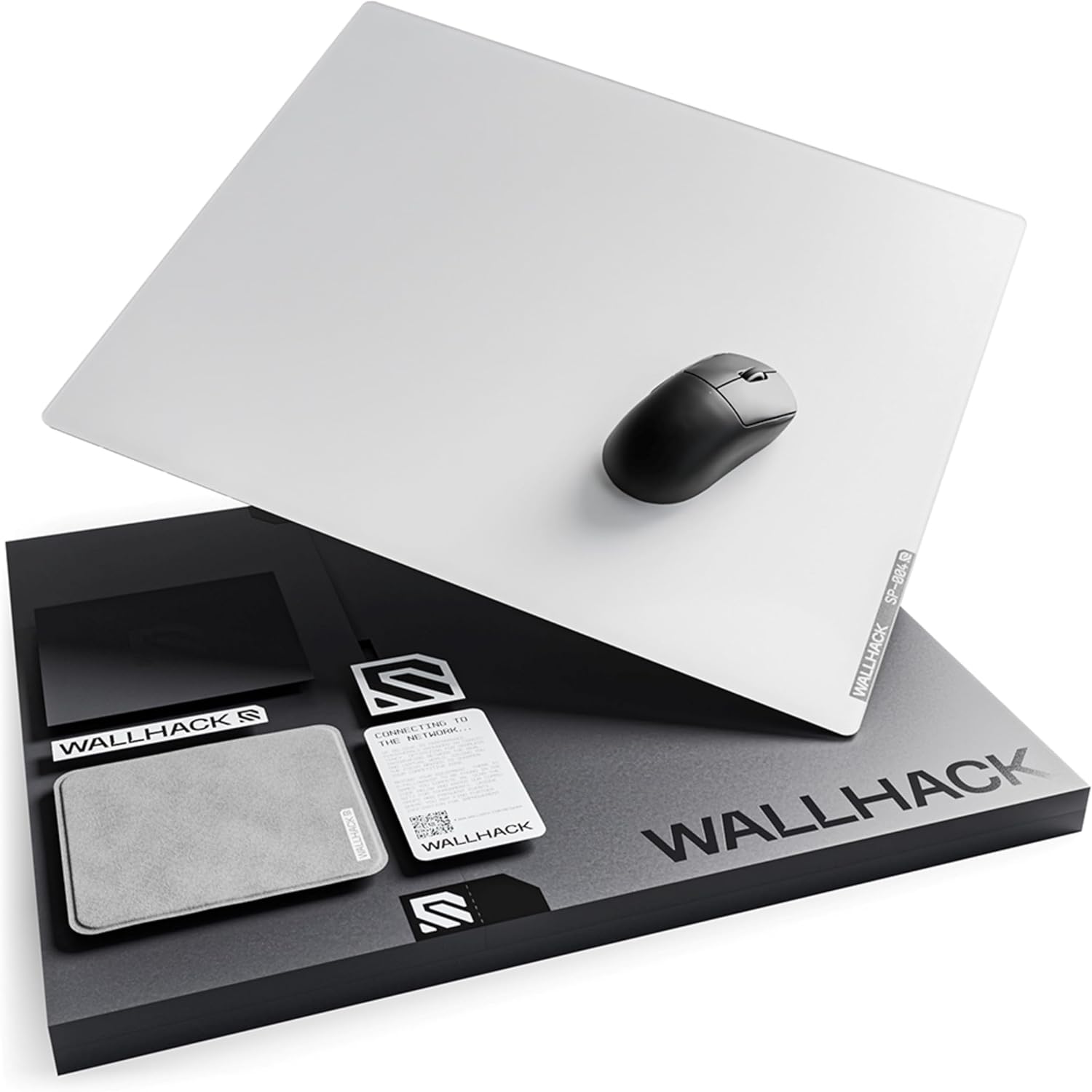 Wallhack 4.0 Glass Gaming MousePad - Professional Esport Mouse Mat with Specialty Surface for Top Speed and Control, Large Tempered Glasspad with Full Silicone Base - (SkyPAD White,XL 16.92' x 19.29')