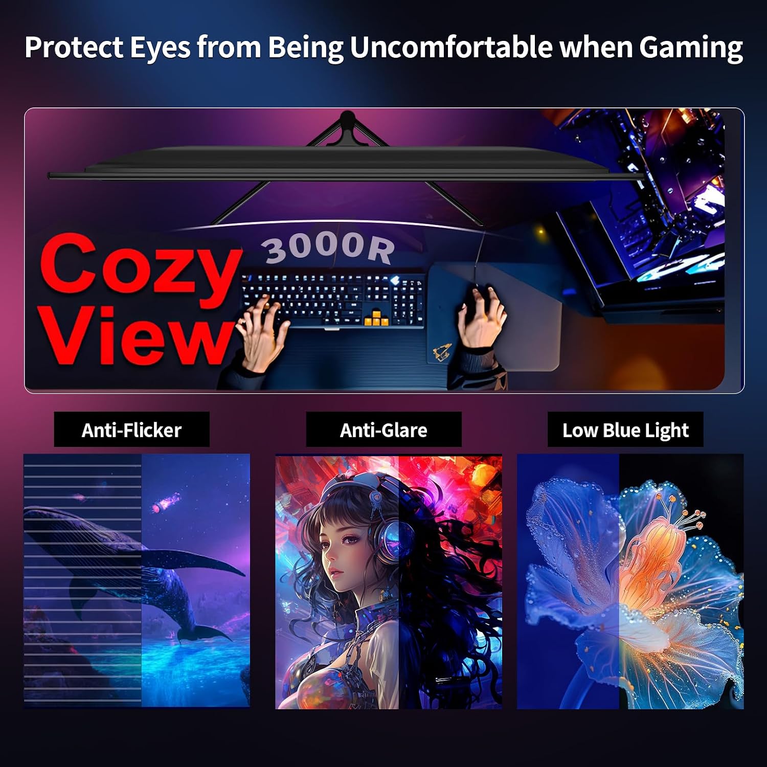 ZZA 32 Inch Curved Monitor 4K, 60HZ UHD (3840 * 2160P) 3000R VA Panel, Gaming Monitor with AMD Freesync, 100% sRGB HDR10 Wall Mountable (HDMI 2.0/DP 1.4 * 2)