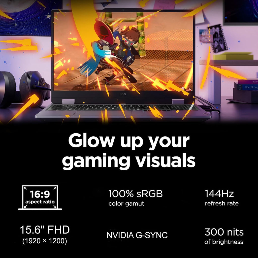 Lenovo LOQ 15 AI Gaming Laptop PC (15.6' FHD G-SYNC 144Hz, NVIDIA RTX 5060 8GB, AMD Ryzen 7 250 (> Intel Ultra 7 155H), 16GB DDR5 RAM, 512GB SSD), Backlit, 5MP Webcam, Wi-Fi 6, Ethernet, Win 11 Home