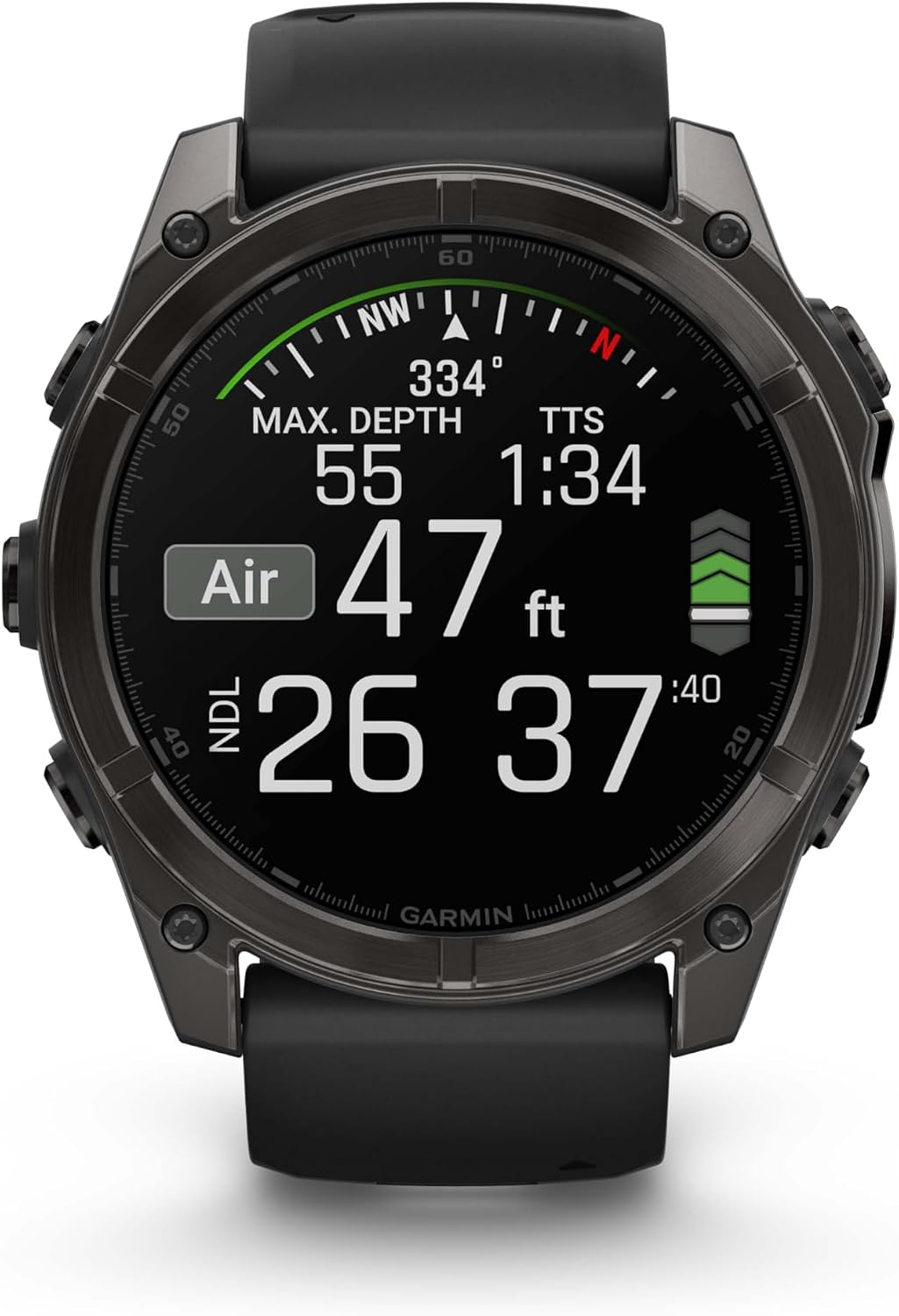 Garmin Fenix 8 51MM AMOLED Sapphire Premium Multisport GPS Smartwatch Carbon Gray DLC Titanium with Gray Silicone Band, Built-in LED Flashlight, Health & Fitness Smart Watch Bundle for Men & Women