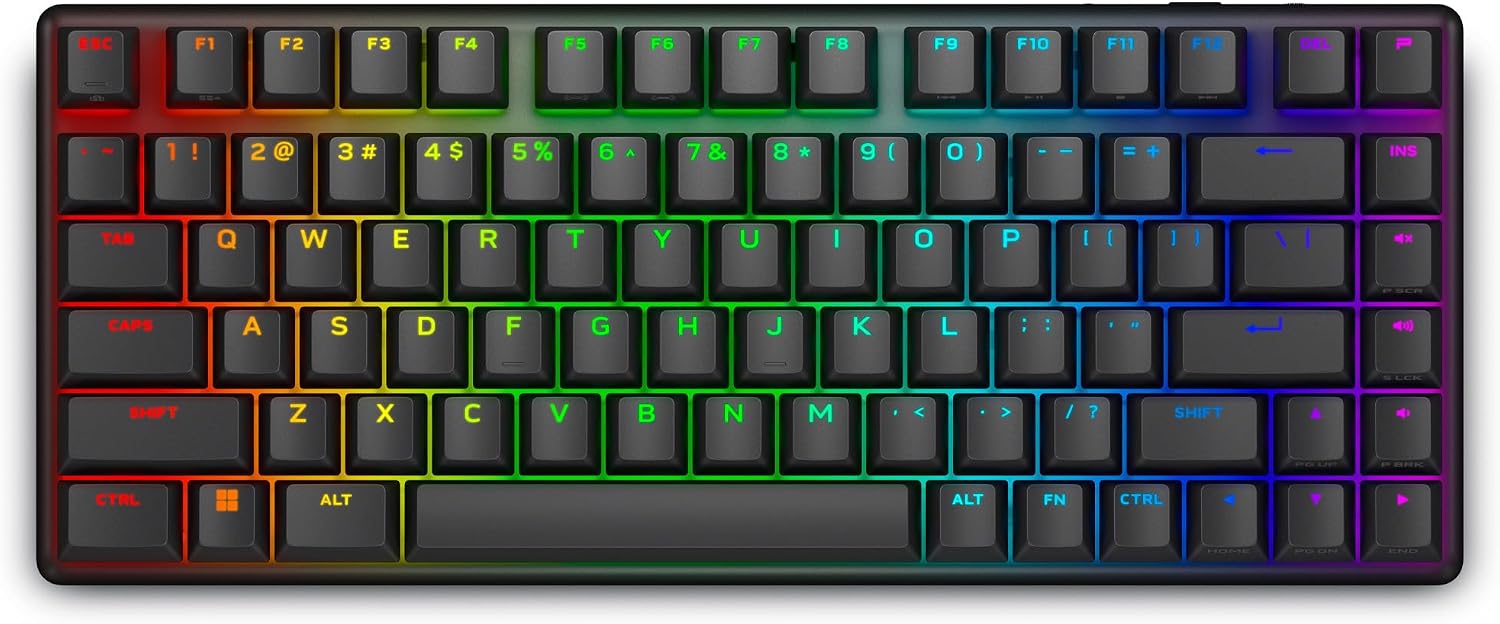 Alienware Pro Wireless Gaming Keyboard - Bluetooth 5.1/2.4 GHz Radio Frequency Connectivity, Linear Mechanical, Hot-swappable switches, Tri mode connectivity, Adjustable Height - Dark Side of the Moon