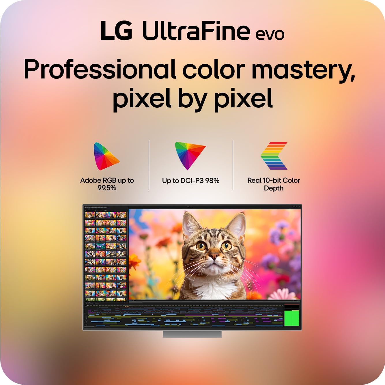 LG 32U990A-S 32-Inch Ultrafine 6K (6144 x 3456) Nano IPS Black Thunderbolt 5 Professional Monitor, 60Hz, DisplayHDR 600, Speakers, HDMI 2.1, DisplayPort 2.1, USB-C, Tilt/Height/Pivot Stand, Silver