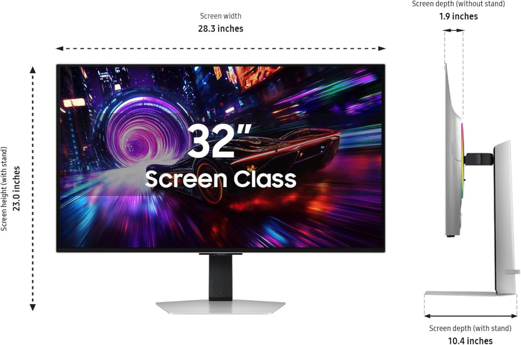 Samsung 32' Odyssey QD-OLED G8 (G81SF), 4K, 240Hz, Gaming Monitor, 0.03ms Response Time, DisplayHDR True Black 400, AMD FreeSync™ Premium Pro, G-Sync Compatibile, 3 Yr Warranty, LS32FG810SNXZA, 2025