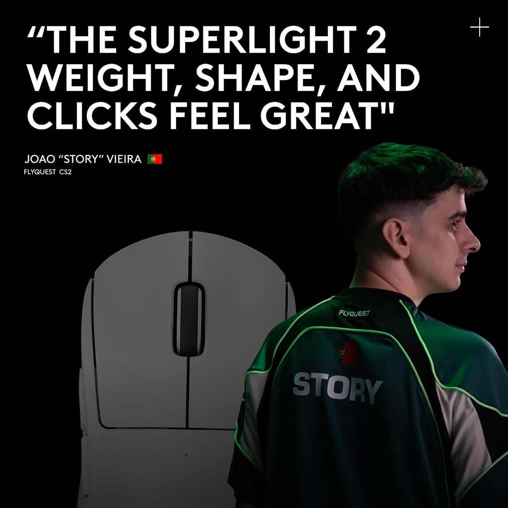 Logitech G PRO X Superlight 2 Wireless Gaming Mouse, 60g Pro-Grade with 5 Programmable Buttons, 44k DPI Sensor, 8kHz Report Rate, USB-C Charging for PC/Mac - White