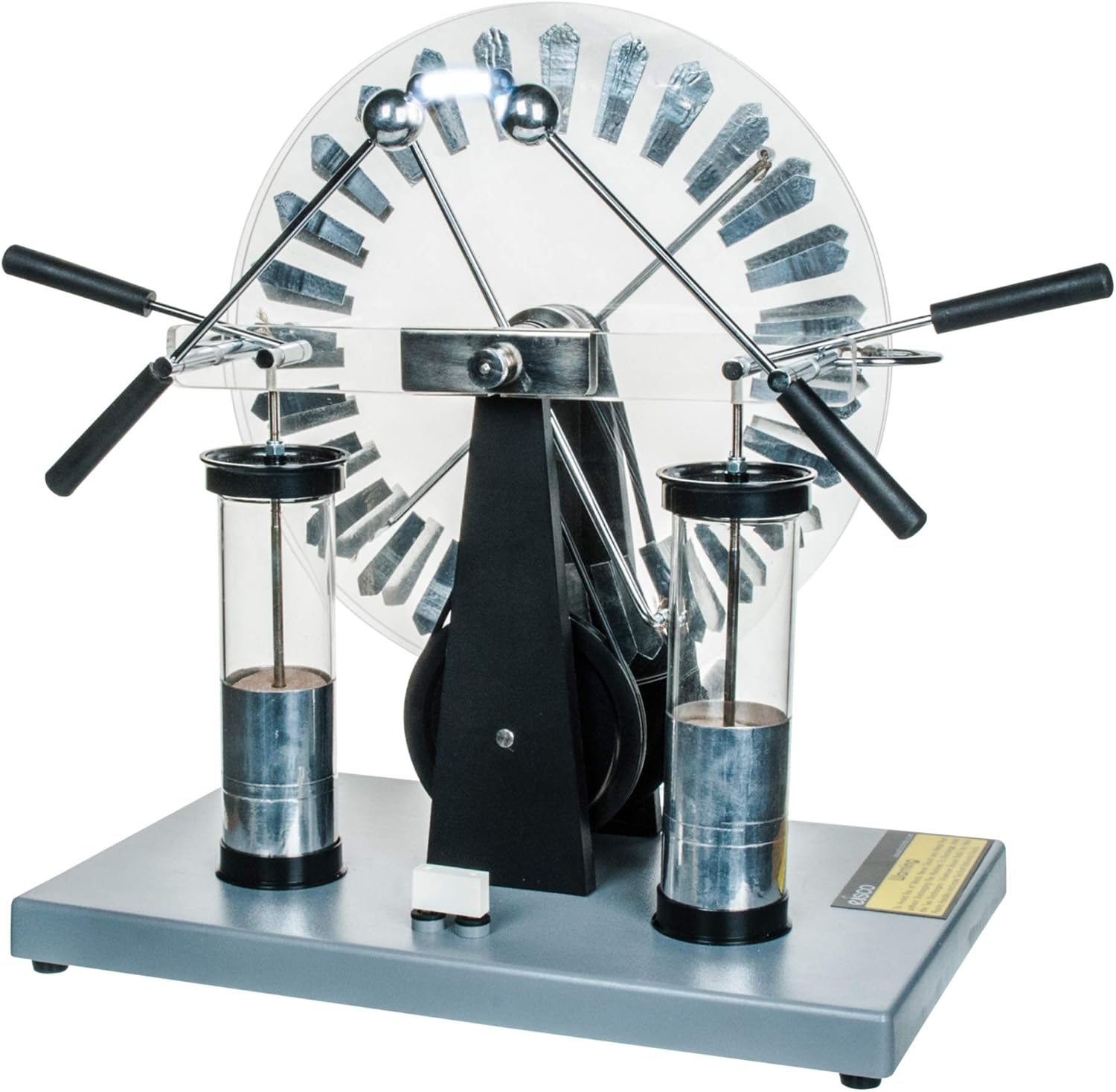 EISCO Premium Wimshurst Generator - up to 75,000 Volts - Includes 2 Leyden Jars - Electrostatic Motor, Wimshurst Machine