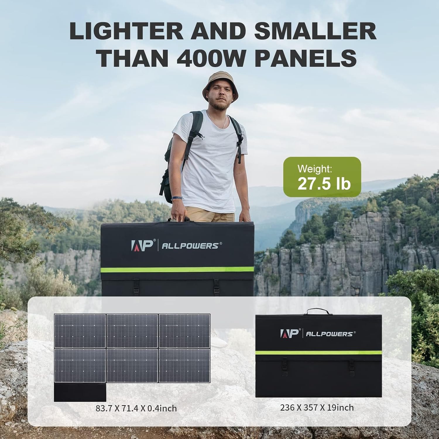 ALLPOWERS S2000 Pro Portable Power Station with SP039 Panel Included, 1451.6Wh MPPT Solar Generator 2400W with Portable Solar Panel 600W for Outdoor Camping Home Emergency