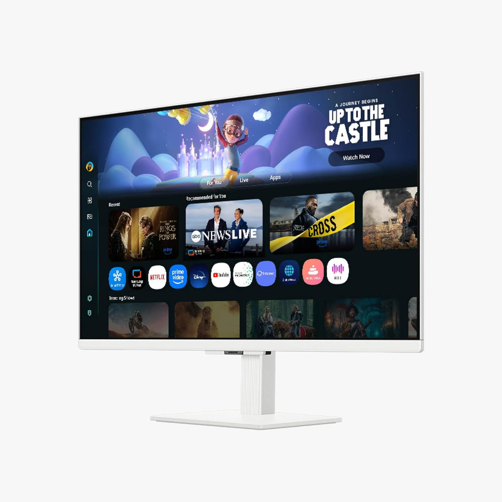 Samsung 27-Inch M5 (M50F) Series FHD Smart Monitor with Streaming TV, Speakers, HDR10, Gaming Hub, Multiple Ports, Workout Tracker, Vision Accessibility Tools, White, LS27FM503ENXZA