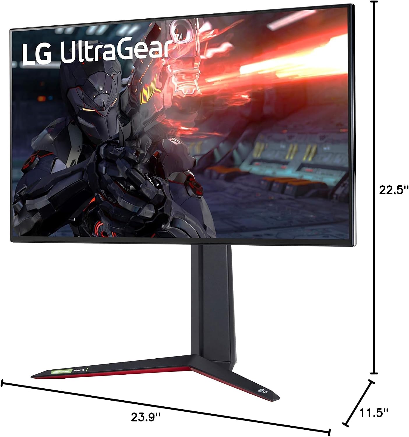 LG 27GN950-B Ultragear Gaming Monitor 27' UHD (3840 x 2160) Nano IPS Display, 1ms Response Time, 144Hz Refresh Rate, G-SYNC Compatibility, AMD FreeSync Premium Pro, Tilt/Height/Pivot Adjustable Stand