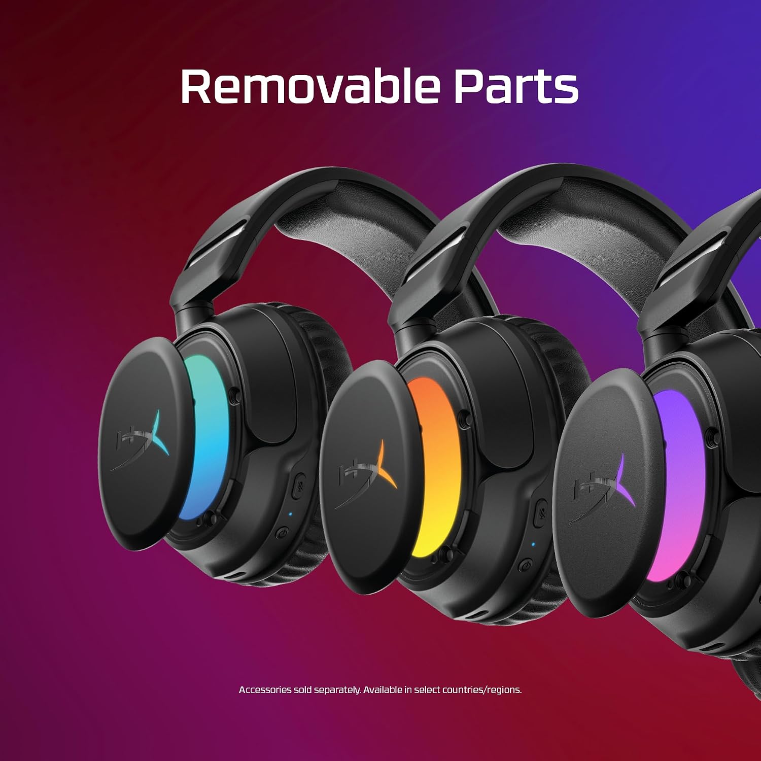 HyperX Cloud Flight 2 – Wireless Gaming Headset, Customizable RGB Lighting with Removable Earcup Plates, up to 100 Hours of Battery Life, 2.4GHz & Bluetooth, Multi-Platform Compatibility - Black
