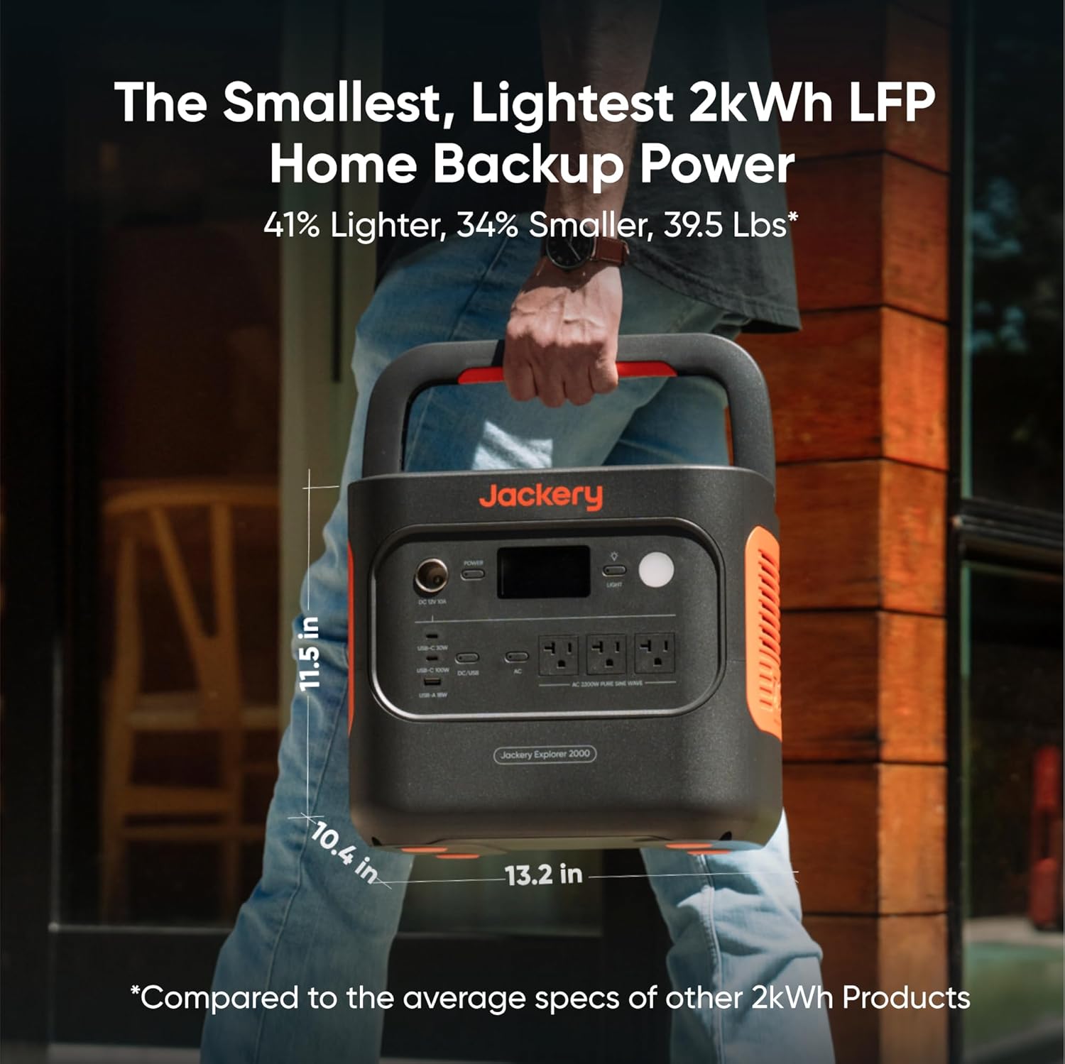 Jackery Explorer 2000 v2 Portable Power Station with Low Temperature Resistant Bag, 2042Wh/2200W LiFePo4 Battery, USB-C 100W Fast Charging for Extreme Cold Condition(-40°F), Power Outages, Emergencies