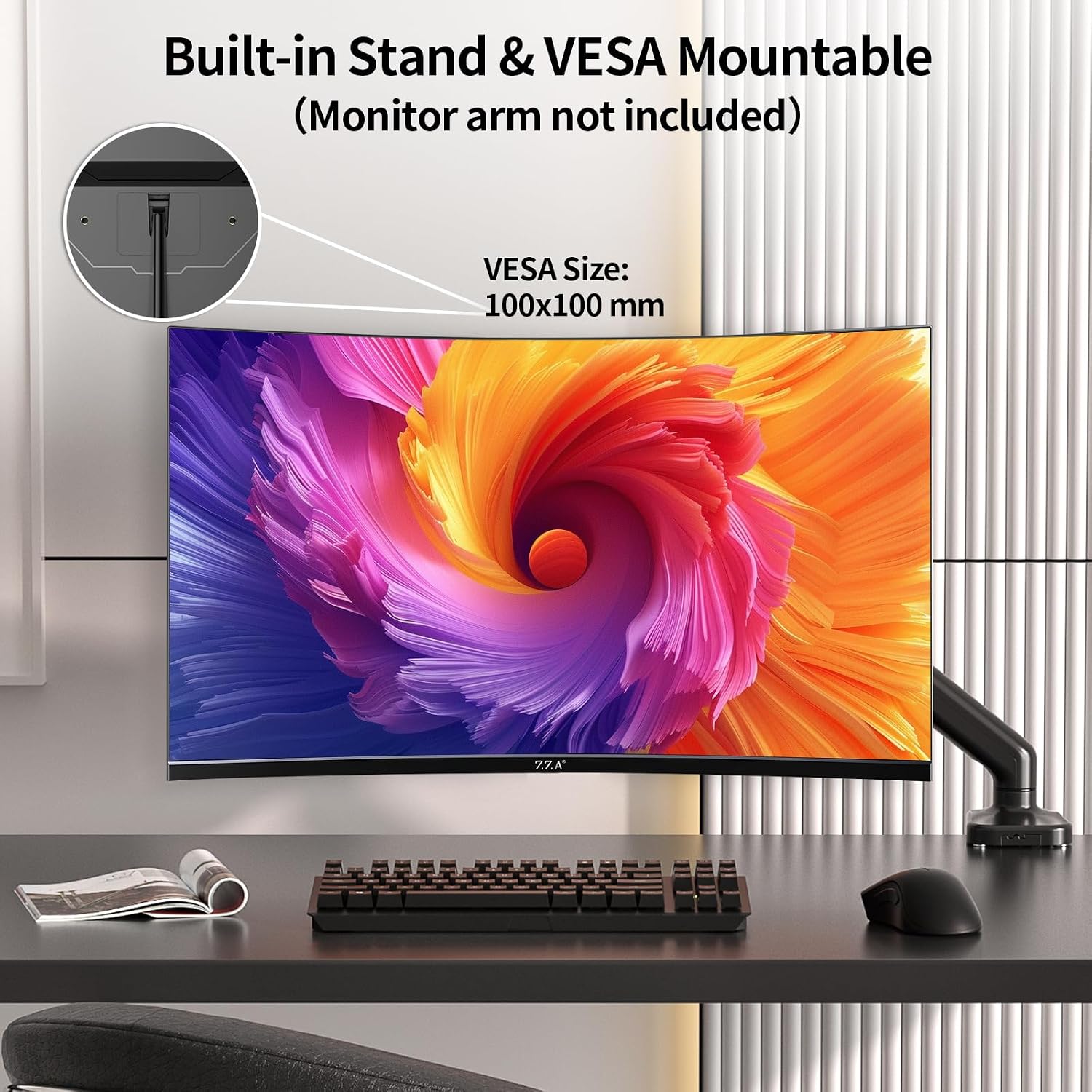ZZA 32' 4K Curved Gaming Monitor - UHD（3840 * 2160） 60Hz Computer Monitor, Immersive Gaming Experience with Refresh Rate, VA Panel, 3000R and Adptsync Premium | HDR10 | 100% sRGB | 3840x2160