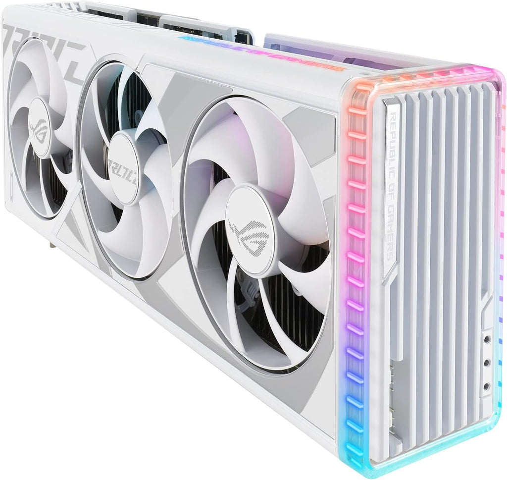 ASUS ROG Strix GeForce RTX™ 4080 Super White OC Edition Gaming Graphics Card (PCIe 4.0, 16GB GDDR6X, DLSS 3, HDMI 2.1a, DisplayPort 1.4a, Vapor Chamber, Power Sensing, Aura Sync)