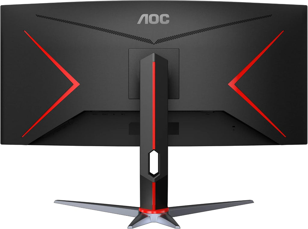 AOC CU34G2X 34' Curved Frameless Immersive Gaming Monitor, UltraWide QHD 3440x1440, VA Panel, 1ms 144Hz Adaptive-Sync, Height Adjustable, 3-Yr Zero Dead Pixels, Black/Red