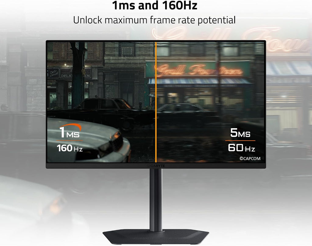GIGABYTE - M27UP - 27' SS IPS Gaming Monitor - UHD 3840x2160-160Hz - 1ms GTG - AMD FreeSync Premium, G-SYNC Compatible - Dual Mode - Type C KVM - HDMI, DP, Type-C - Height and Tilt Adjustable -Black