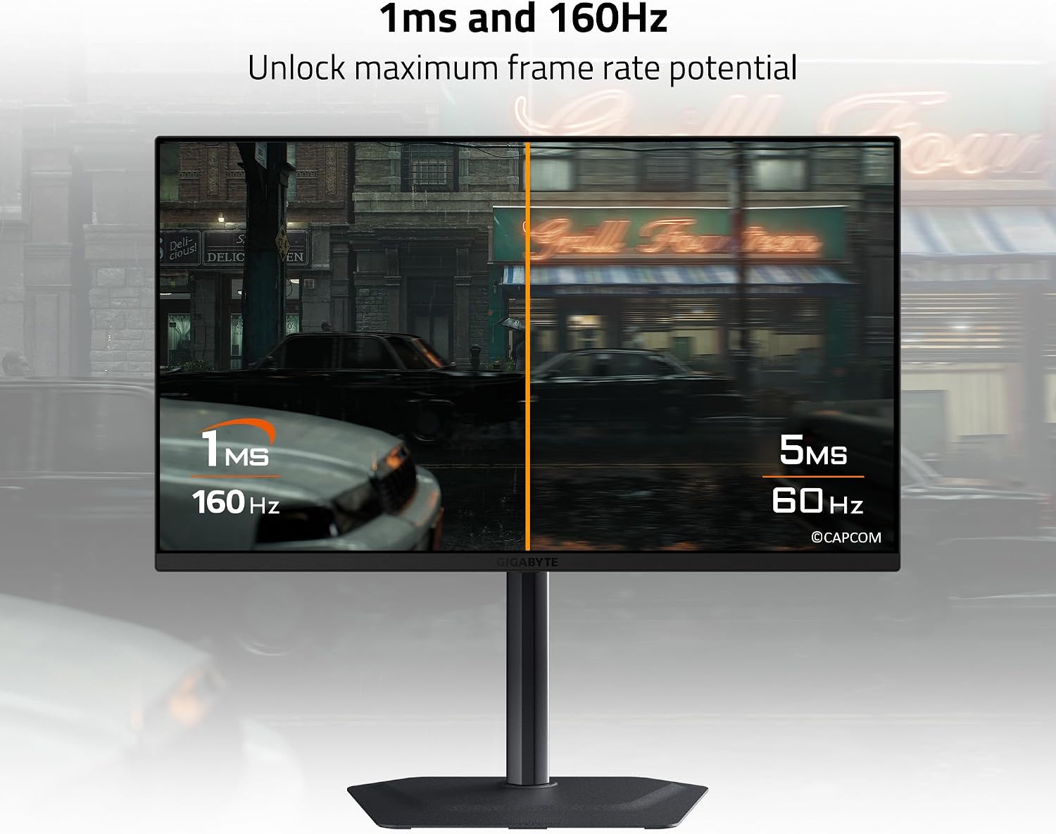 GIGABYTE - M27UP - 27' SS IPS Gaming Monitor - UHD 3840x2160-160Hz - 1ms GTG - AMD FreeSync Premium, G-SYNC Compatible - Dual Mode - Type C KVM - HDMI, DP, Type-C - Height and Tilt Adjustable -Black