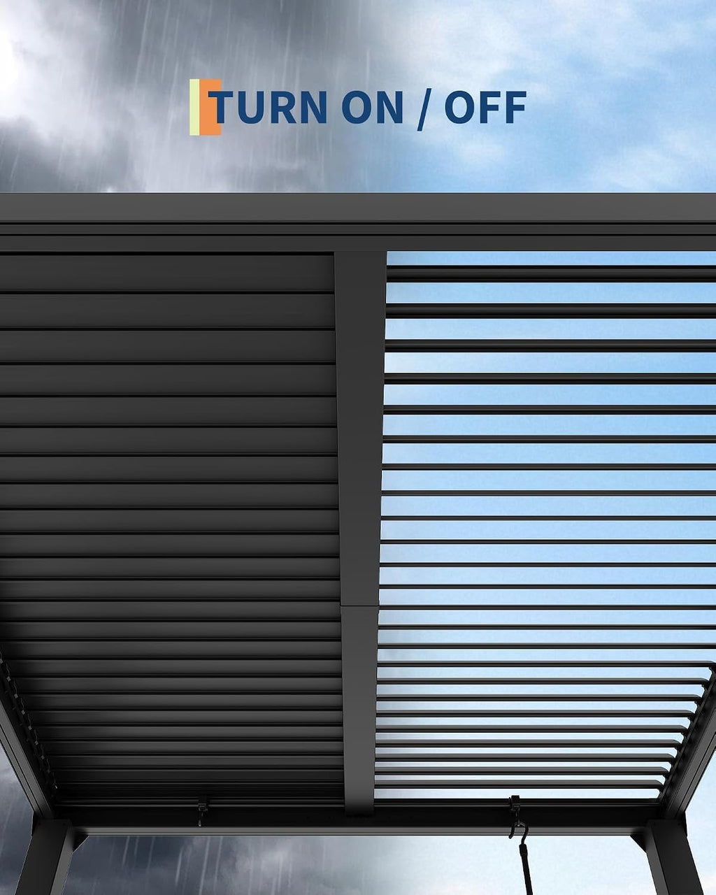 10X10 FT Louvered Pergola with Adjustable Roof, Integrated Drainage System, Easy Installation, Outdoor Pergola for Backyard, Garden, Poolside, Hardtop Gazebo