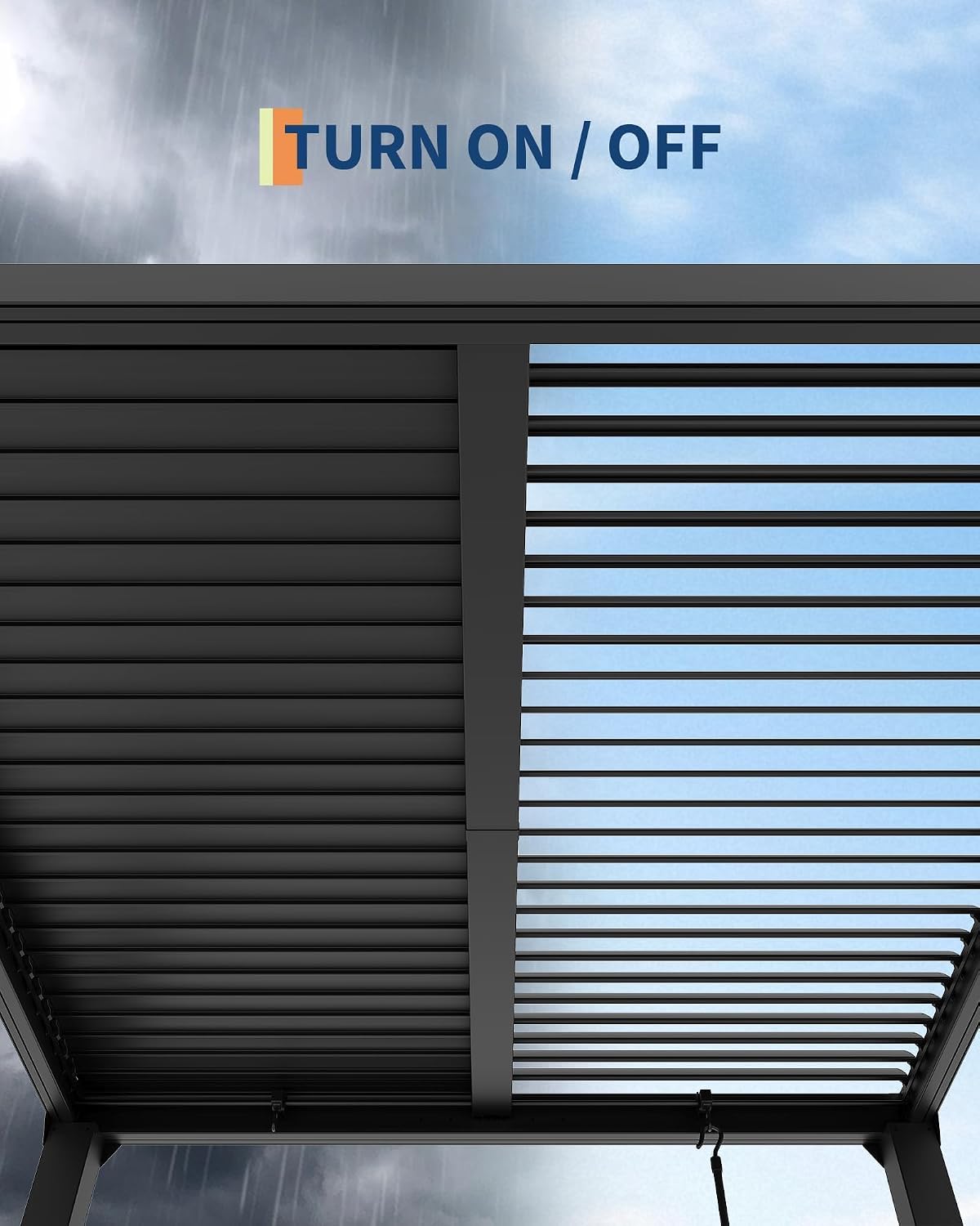 10X10 FT Louvered Pergola with Adjustable Roof, Integrated Drainage System, Easy Installation, Outdoor Pergola for Backyard, Garden, Poolside, Hardtop Gazebo