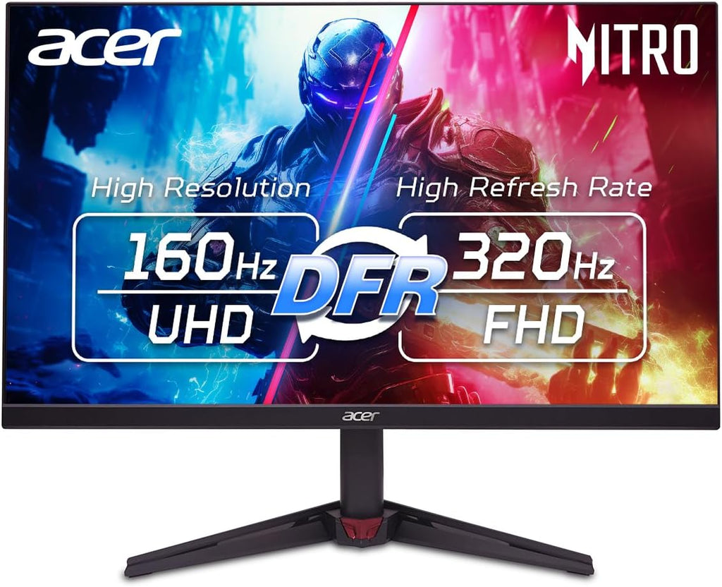 acer Nitro 27' 4K UHD 3840 x 2160 Gaming IPS Monitor | AMD FreeSync Premium | Up to 160Hz Refresh Rate with DFR to FHD 320Hz| Up to 0.5ms | 1 x Display Port 1.4 & 2 x HDMI 2.1 Ports | VG270K V4bmiipx